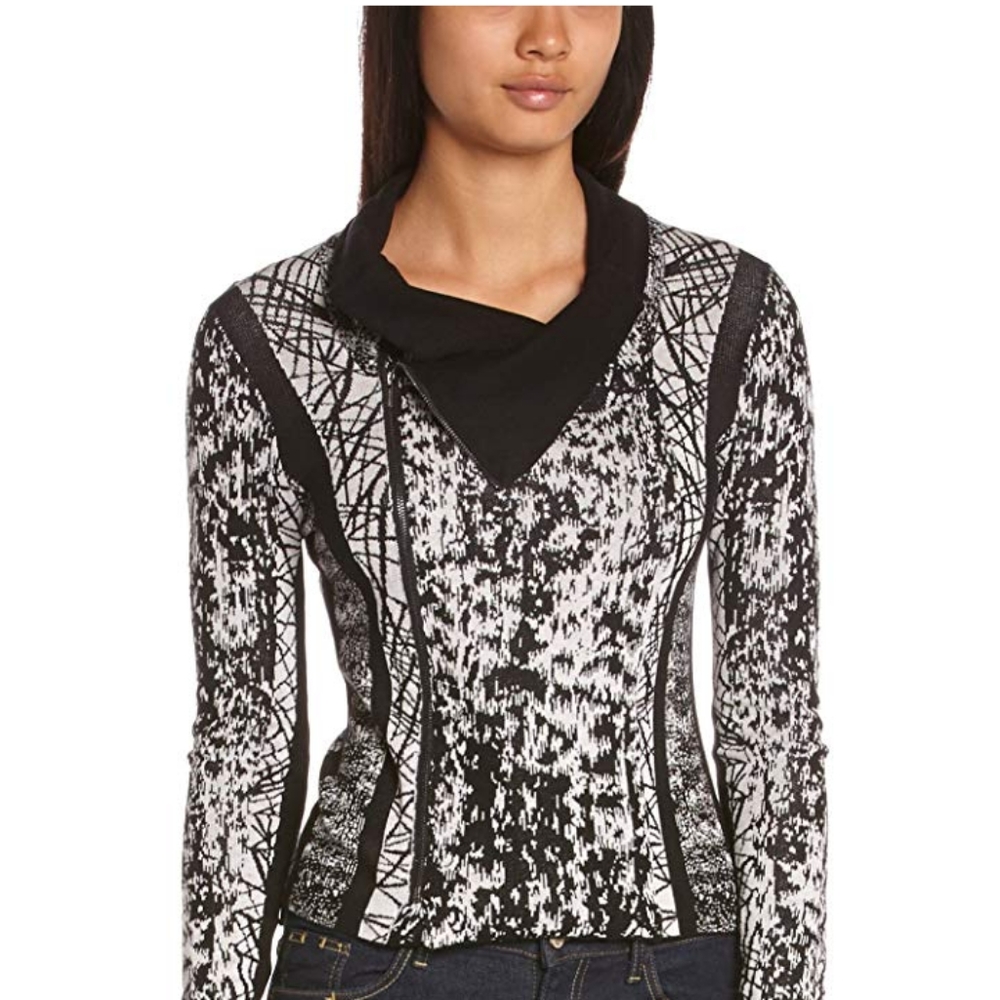 BCBGMAX AZARIA ZIP UP SWEATER